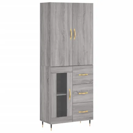Buffet haut Sonoma gris 69,5x34x180 cm Bois d'ingénierie 2
