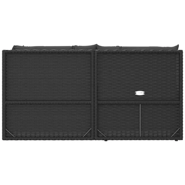 Salon de jardin 5 pcs avec coussins Noir Résine tressée