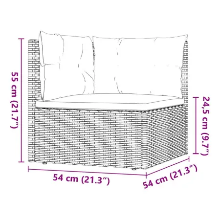 Salon de jardin 5 pcs avec coussins Noir Résine tressée