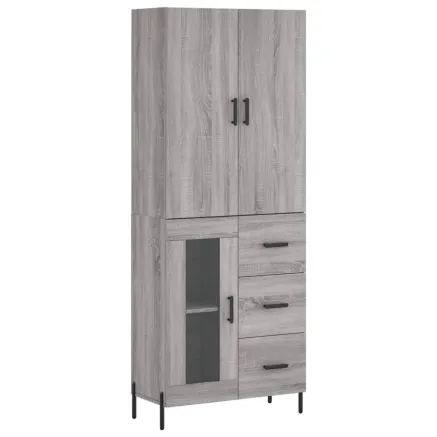 Buffet haut Sonoma gris 69,5x34x180 cm Bois d'ingénierie 2