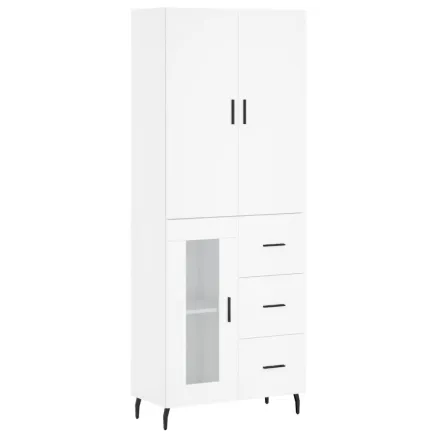 Buffet haut Blanc 69,5x34x180 cm Bois d'ingénierie 2