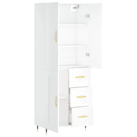 Buffet haut Blanc 69,5x34x180 cm Bois d'ingénierie