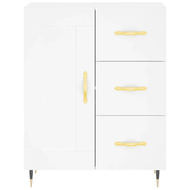 Buffet haut Blanc 69,5x34x180 cm Bois d'ingénierie