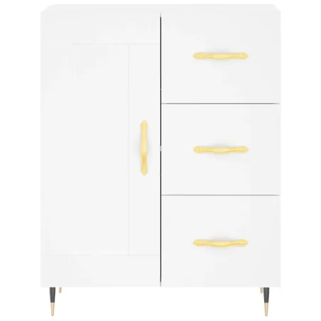 Buffet haut Blanc 69,5x34x180 cm Bois d'ingénierie