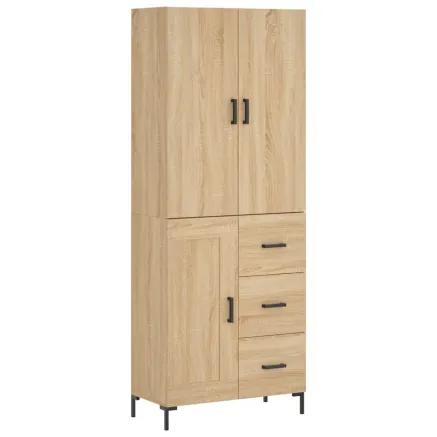 Buffet haut Chêne sonoma 69,5x34x180 cm Bois d'ingénierie 2