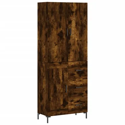 Buffet haut Chêne fumé 69,5x34x180 cm Bois d'ingénierie 2