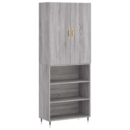 Buffet haut Sonoma gris 69,5x34x180 cm Bois d'ingénierie 2