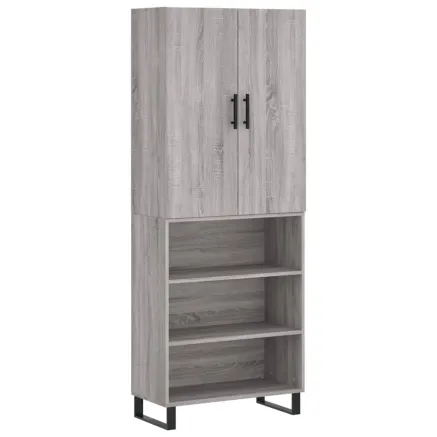 Buffet haut Sonoma gris 69,5x34x180 cm Bois d'ingénierie 2