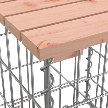 Banc de jardin design gabion 184x71x65,5 cm bois massif douglas
