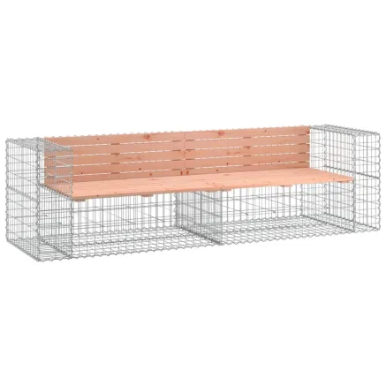 Banc de jardin design gabion 244x71x65,5 cm bois massif douglas 2