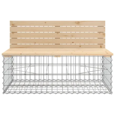 Banc de jardin avec panier en gabion bois massif de pin