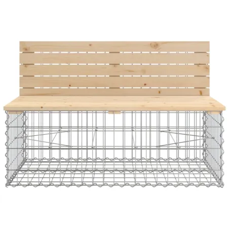 Banc de jardin design gabion 287x71x65,5 cm bois massif de pin