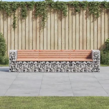 Banc jardin design gabion 287x71x65,5 cm bois massif de douglas