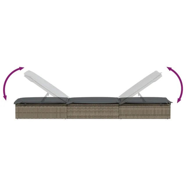 Transat 1 pc avec table gris résine tressée