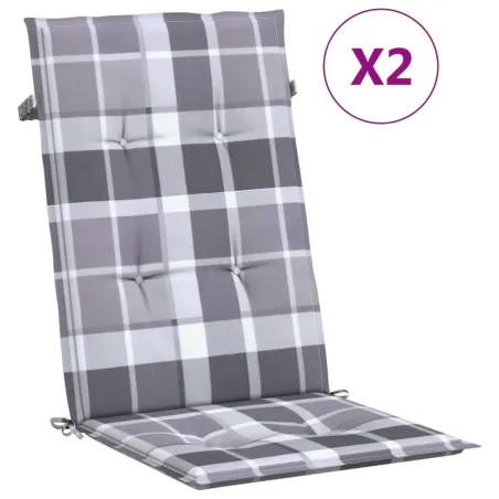 Chaises de jardin inclinables lot de 2 et coussins teck massif