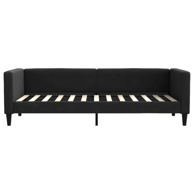 Lit de jour avec matelas noir 80x200 cm tissu