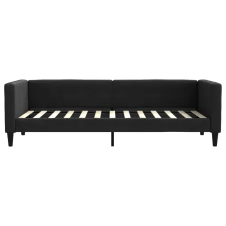 Lit de jour avec matelas noir 80x200 cm tissu