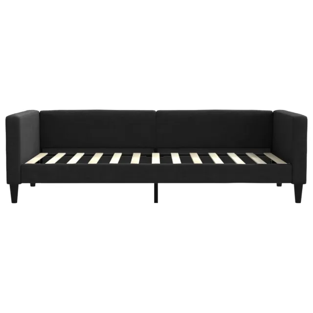 Lit de jour avec matelas noir 90x200 cm tissu