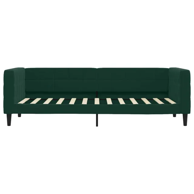 Lit de jour avec matelas vert foncé 80x200 cm velours