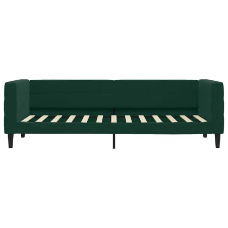 Lit de jour avec matelas vert foncé 80x200 cm velours