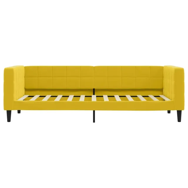 Lit de jour avec matelas jaune 80x200 cm velours