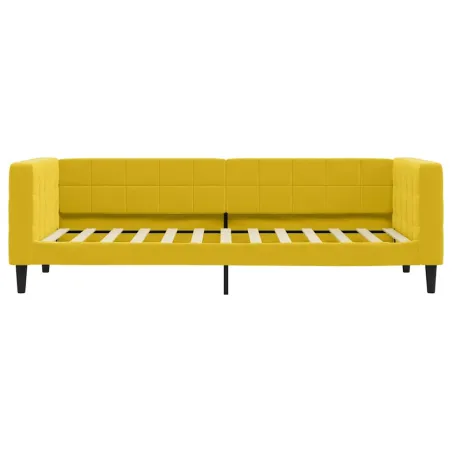 Lit de jour avec matelas jaune 80x200 cm velours