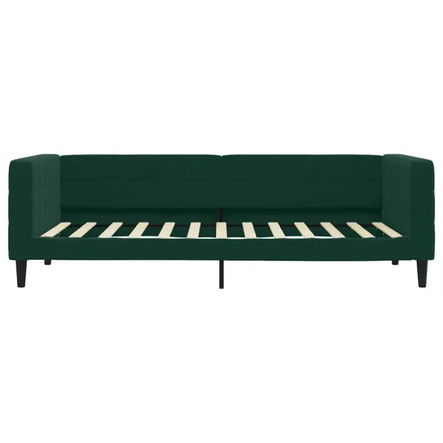 Lit de jour avec matelas vert foncé 90x200 cm velours