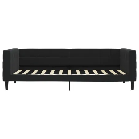 Lit de jour avec matelas noir 90x200 cm velours