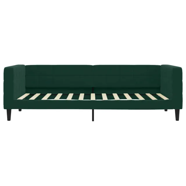 Lit de jour avec matelas vert foncé 100x200 cm velours