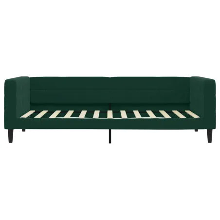 Lit de jour avec matelas vert foncé 100x200 cm velours