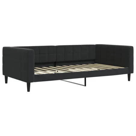Lit de jour avec matelas noir 100x200 cm velours