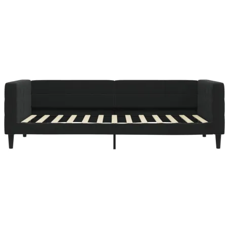 Lit de jour avec matelas noir 100x200 cm velours