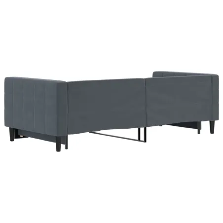 Lit de jour avec gigogne sans matelas gris foncé 90x200 cm