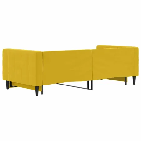 Lit de jour avec lit gigogne jaune 90x200 cm velours
