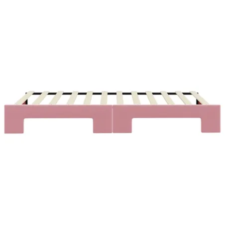 Lit de jour avec lit gigogne rose 100x200 cm velours