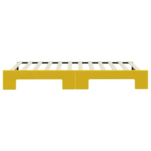 Lit de jour avec lit gigogne jaune 100x200 cm velours