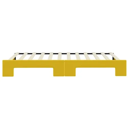 Lit de jour avec lit gigogne jaune 100x200 cm velours