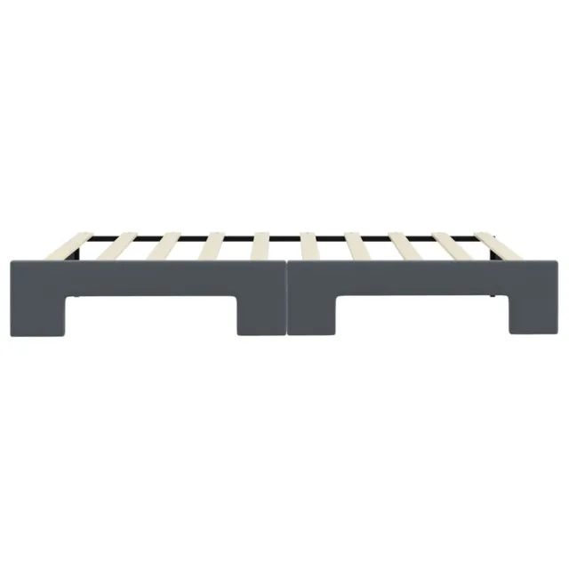 Lit de jour avec gigogne sans matelas gris foncé 90x190 cm