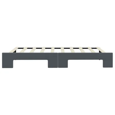 Lit de jour avec gigogne sans matelas gris foncé 90x190 cm