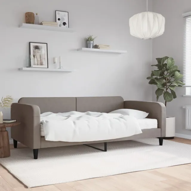 Lit de jour avec matelas taupe 100x200 cm tissu