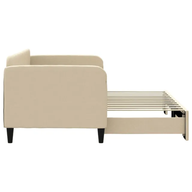 Lit de jour avec gigogne sans matelas crème 80x200 cm