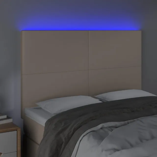 Tête de lit à LED Cappuccino 144x5x118/128 cm Similicuir