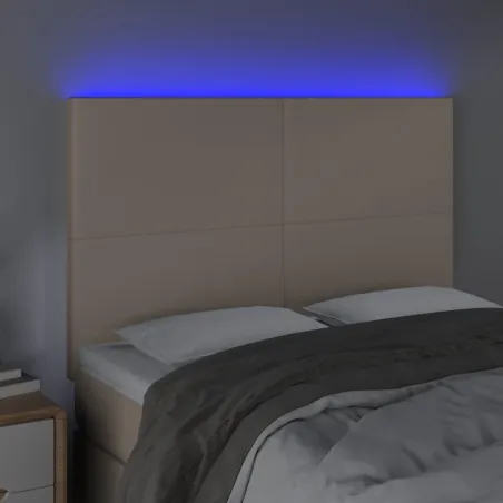 Tête de lit à LED Cappuccino 144x5x118/128 cm Similicuir