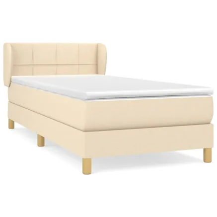 Sommier à lattes de lit avec matelas Crème 80x200 cm Tissu 2