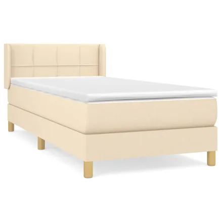 Sommier à lattes de lit avec matelas Crème 80x200 cm Tissu 2