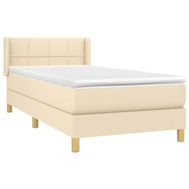 Sommier à lattes de lit avec matelas Crème 80x200 cm Tissu