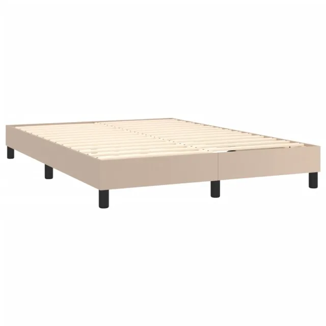 Sommier à lattes de lit avec matelas Cappuccino 140x190 cm