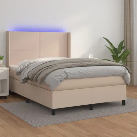 Sommier à lattes de lit matelas LED Cappuccino 140x200 cm