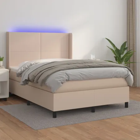 Sommier à lattes de lit matelas LED Cappuccino 140x200 cm