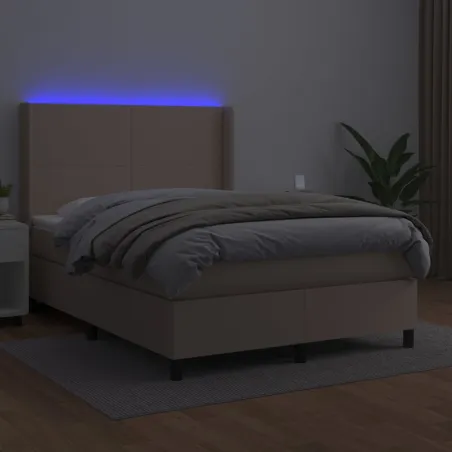Sommier à lattes de lit matelas LED Cappuccino 140x200 cm